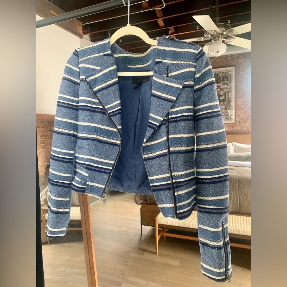 Blue Tweed Jacket BCBGMaxazria  Size x-small